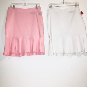 NWT SET of 2 Streetmagic Pink & White Spring Cotton Pencil Skirts Y2K Vintage L
